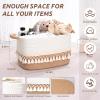 3 Pack Storage Basket for Shelves, Boho Cotton Rope Storage Bins with Heavy Tassel, Shelf Baskets Large Woven Baskets for Organizing, Cube Organizer Bins, Baby Laundry Basket for Clothes, Toys, Pets view 3