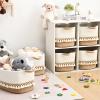3 Pack Storage Basket for Shelves, Boho Cotton Rope Storage Bins with Heavy Tassel, Shelf Baskets Large Woven Baskets for Organizing, Cube Organizer Bins, Baby Laundry Basket for Clothes, Toys, Pets view 4