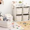 3 Pack Storage Basket for Shelves, Boho Cotton Rope Storage Bins with Heavy Tassel, Shelf Baskets Large Woven Baskets for Organizing, Cube Organizer Bins, Baby Laundry Basket for Clothes, Toys, Pets view 4