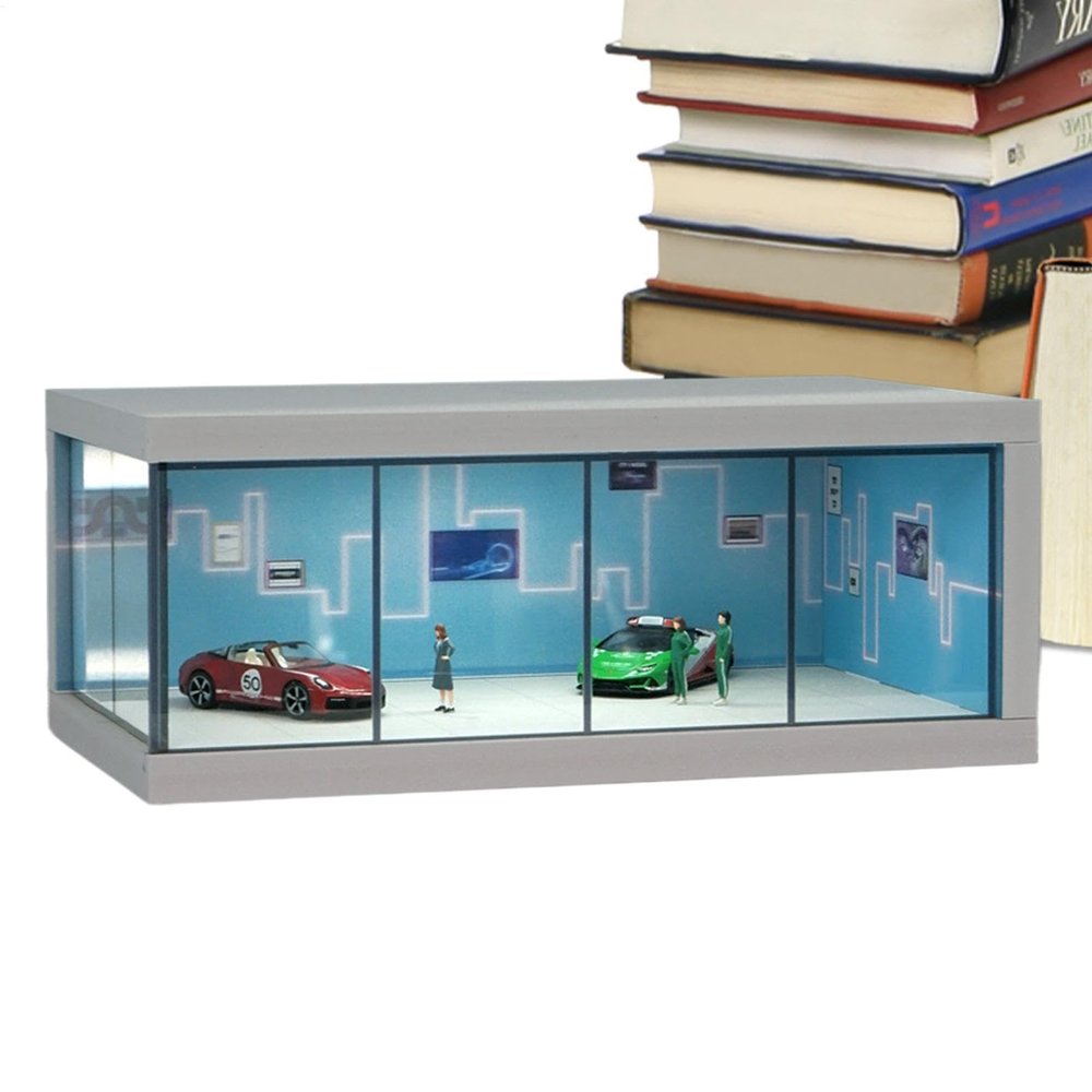 Car Model Storage Case - LED Light-Up Model Car Showcase, Dustproof LED Display Cabinet, Clear Acrylic Car Collection Box, Multi-Layer Toy Car Display Stand & Space-Saving Stackable Display Unit