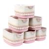 6 Pack Storage Basket for Shelves, Boho Cotton Rope Storage Bins with Heavy Tassel, Shelf Baskets Large Woven Baskets for Organizing, Cube Organizer Bins, Baby Laundry Basket for Clothes, Toys, Pets view 1