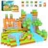 100PCS Magnetic Blocks - Build Mine Magnet World Forest Fox Adventure Set, Magnetic Craft Toys Kids Games for Boys Girls Age 3-5 5-7 8-12, Sensory Construction Outdoor Toys for Toddlers Birthday Gifts view 1