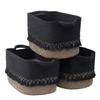 3 Pack Storage Basket for Shelves, Boho Cotton Rope Storage Bins with Heavy Tassel, Shelf Baskets Large Woven Baskets for Organizing, Cube Organizer Bins, Baby Laundry Basket for Clothes, Toys, Pets view 1