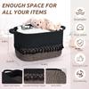 3 Pack Storage Basket for Shelves, Boho Cotton Rope Storage Bins with Heavy Tassel, Shelf Baskets Large Woven Baskets for Organizing, Cube Organizer Bins, Baby Laundry Basket for Clothes, Toys, Pets view 4