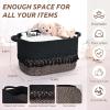 6 Pack Storage Basket for Shelves, Boho Cotton Rope Storage Bins with Heavy Tassel, Shelf Baskets Large Woven Baskets for Organizing, Cube Organizer Bins, Baby Laundry Basket for Clothes, Toys, Pets view 3