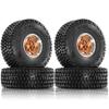 116mm 1.9 inch RC Tracked Rubber Tires Aluminum Beadlock Wheels Terrain Set 12mm Hex Fits Most 1/10 Tracked Vehicles Such as TRX-4 D90 D110 TF2 Tamiya CC01 AXI03007 Axial 90047 SCX10III R229 (Bronze) view 1