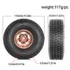 116mm 1.9 inch RC Tracked Rubber Tires Aluminum Beadlock Wheels Terrain Set 12mm Hex Fits Most 1/10 Tracked Vehicles Such as TRX-4 D90 D110 TF2 Tamiya CC01 AXI03007 Axial 90047 SCX10III R229 (Bronze) view 2