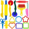 Dough Tool Kit,15 Pcs Basic Dough Play Tools Starter Set for Kids with Cutters,Roller,Rolling Pins,Scissors,Plastic Knife view 1