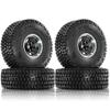 116mm 1.9 inch RC Tracked Rubber Tires Aluminum Beadlock Wheels Terrain Set 12mm Hex Fits Most 1/10 Tracked Vehicles Such as TRX-4 D90 D110 TF2 Tamiya CC01 AXI03007 Axial 90047 SCX10III R229 (Black) view 1