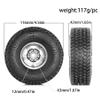 116mm 1.9 inch RC Tracked Rubber Tires Aluminum Beadlock Wheels Terrain Set 12mm Hex Fits Most 1/10 Tracked Vehicles Such as TRX-4 D90 D110 TF2 Tamiya CC01 AXI03007 Axial 90047 SCX10III R229 (Black) view 2