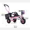 Baby Tricycle, Kids Tandem Tricycle with Double Seat and Canopy, Comfortable and Reversible Seat, Bicycle Twin Baby with Parent Handle Toddler Trike for 1-8 Years Old Kid(Blue) view 2