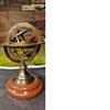 Antique Style Brass Armillary Sphere with Wooden Base Decorative Globe Table Decor Best Gift Item 5 Inches view 2