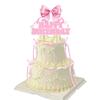 11Pcs Bow Cupake Toppers Bowknot Happy Birthday Cake Decoration Ribbion Bow Cupcake Picks Bridal Baby Shower Boy Girl Birthday Wedding Party Supplies(Pink) view 1