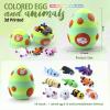 3D Printed mini Animals Egg with Mini Animal Toys Inside, Easter Basket Stuffers,Pre Filled Easter Eggs Bulk with Toys, Reusable Easter Basket Essentials Gifts, Easter Egg Hunt Supplies,Party Favors view 3