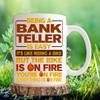 11oz Bank Teller Mug - Funny Bank Teller Gift, Humor Ceramic Coffee Mug Being A Bank Teller Is Easy, Like Riding A Bike On Fire - Unique 11oz Cup for Bank Teller Pros view 3