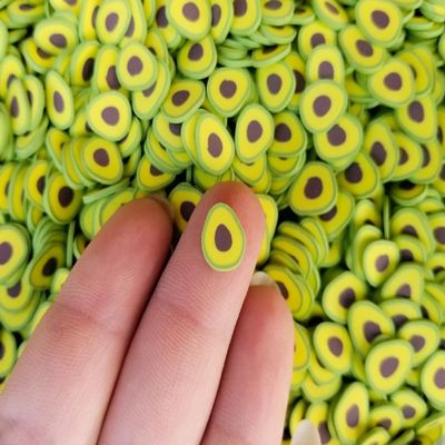 Large Avocado Polymer Clay Fake Sprinkles, Kawaii Fimo Jumbo Sprinkle Mix, Decoden Funfetti Jimmies for Crafts and DIY (30 gram bag)