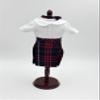 18 inch Doll Outfit-School Plaid Jumper Include Blouse and Hair Accessory/Add on Option: Sock and Shoe (Doll is not Included) (Pleated Skirt,Sock,ShinyBlack Shoe, Plaid 36) view 2