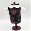 18 inch Doll Outfit-School Plaid Jumper Include Blouse and Hair Accessory/Add on Option: Sock and Shoe (Doll is not Included) (Dropped Waist Jumper,Sock,Matte Black Shoe, Plaid 63) view 3