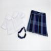18 inch Doll Outfit-School Plaid Jumper Include Blouse and Hair Accessory/Add on Option: Sock and Shoe (Doll is not Included) (Pleated Skirt,Sock,Matte Black Shoe, Plaid 41) view 3