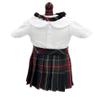 18 inch Doll Outfit-School Plaid Jumper Include Blouse and Hair Accessory/Add on Option: Sock and Shoe (Doll is not Included) (Pleated Skirt,Sock,Matte Black Shoe, Plaid 63) view 2