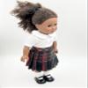 18 inch Doll Outfit-School Plaid Jumper Include Blouse and Hair Accessory/Add on Option: Sock and Shoe (Doll is not Included) (Pleated Skirt,Sock,Matte Black Shoe, Plaid 63) view 3