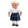 18 inch Doll Outfit-School Plaid Jumper Include Blouse and Hair Accessory/Add on Option: Sock and Shoe (Doll is not Included) (Pleated Skirt,Sock,ShinyBlack Shoe, Plaid 41) view 1