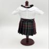18 inch Doll Outfit-School Plaid Jumper Include Blouse and Hair Accessory/Add on Option: Sock and Shoe (Doll is not Included) (Pleated Skirt,Sock,ShinyBlack Shoe, Plaid 63) view 2