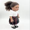 18 inch Doll Outfit-School Plaid Jumper Include Blouse and Hair Accessory/Add on Option: Sock and Shoe (Doll is not Included) (Pleated Skirt,Sock,ShinyBlack Shoe, Plaid 63) view 3