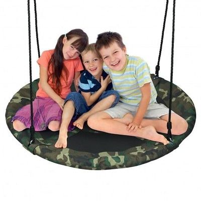 40 Inch Flying Saucer Tree Swing Outdoor Play Set with Adjustable Ropes Gift for Kids