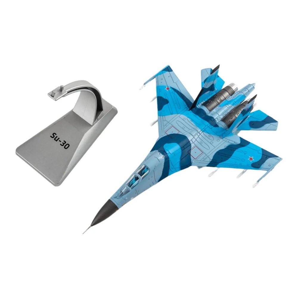 Diecast Aircraft Model Metal 1/100 Scale for Aircraft SU-30 Fighter with Dispaly Stand Model Plane for Desktop Table Office Decoration for Aviation Enthusiasts