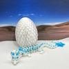 Glow in The Dark Crystal Dragon with Egg, 3D Printed Dragon, White and Blue Cherry Blossom Dragon, Home Office Decor Executive Desk Toys, Fidget ADHD Toy for Autism/ADHD - GD006 view 1