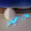 Glow in The Dark Crystal Dragon with Egg, 3D Printed Dragon, White and Blue Cherry Blossom Dragon, Home Office Decor Executive Desk Toys, Fidget ADHD Toy for Autism/ADHD - GD006 view 4
