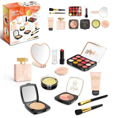 Fake Makeup Kits for Girls Toys 3 4 5 Years Old, Pretend Makeup Toys for Girls Birthday Gifts 3-5 Years Old (Black)