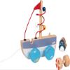 goki 54849 - AHOI Drawing Boat with Wooden Bow, Boat Drawing Toy, Educational Toy with Rope, Baby Toy Promotes Coordination and Motor Skills 17cm x 7cm view 2