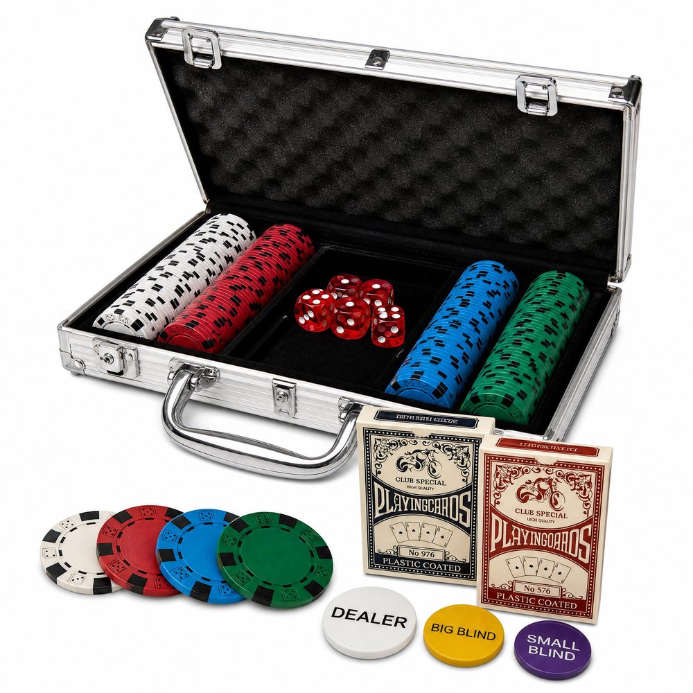 LOYCHIP 200 Piece Poker Chip Set 11.5g Iron Core with Case Kit Texas Holdem