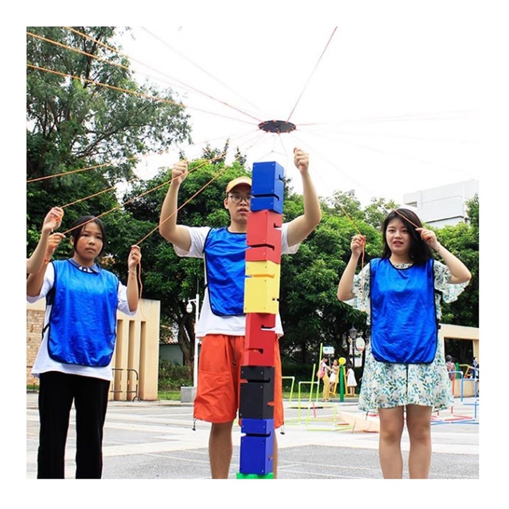 Team Stacking Tower Game, Team Building Games for 5-20 People, Field Day Teamwork Games, Outdoor Garden/Lawn/Beach Games(Yellow,10PCS)