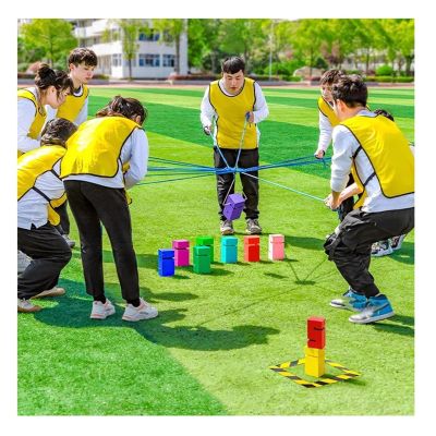 Team Building Games for Work Adults Field Day Outdoor Game Set, Group Activity Team Stacking Tower Games for 5-20 People(Yellow,8PCS)
