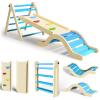 doowroodni Pikler Triangle Set 7in1 Toddler Toy Indoor Foldable Montessori Climbing Set with Arch, Ramp, Ladder for 1-3 Years, Jungle Gym for Kids (Sky Blue) view 1