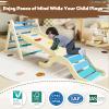 doowroodni Pikler Triangle Set 7in1 Toddler Toy Indoor Foldable Montessori Climbing Set with Arch, Ramp, Ladder for 1-3 Years, Jungle Gym for Kids (Sky Blue) view 3
