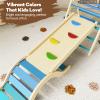 doowroodni Pikler Triangle Set 7in1 Toddler Toy Indoor Foldable Montessori Climbing Set with Arch, Ramp, Ladder for 1-3 Years, Jungle Gym for Kids (Sky Blue) view 4