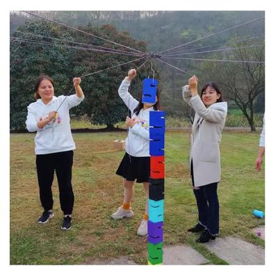 Team Building Games for Work, Team Stack Tower Game, Field Day Outdoor Activity Building Block Stacking Games(Blue,5PCS)