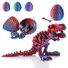 3D Printed Dinosaur with Egg, 3D Printed T-Rex Dinosaur Egg, 3D Printed Toys for Stress Relief, Easter Eggs Animals Figurines, Easter Basket Stuffers Toys for Boys Kids Teen 5-7 4-6 8-12 (Dark Red) view 1
