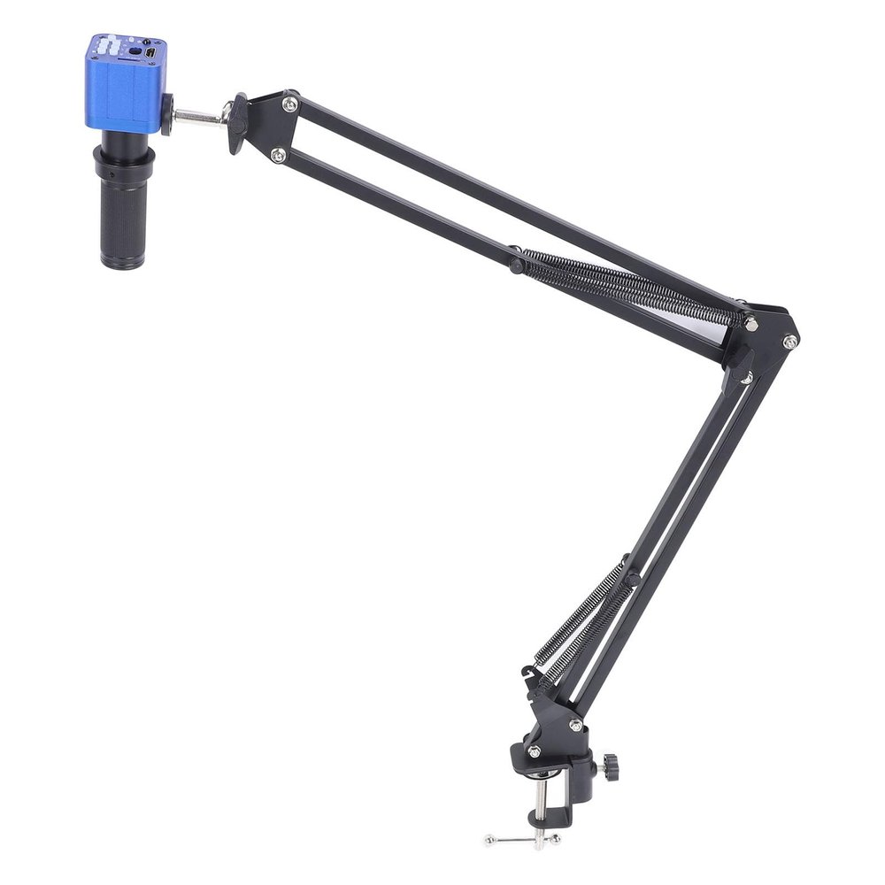 24MP HD Industry Digital Microscope Camera, 150X Lens, 56 LEDs Ring Light, Metal Bracket, with USB Connection (US Plug)