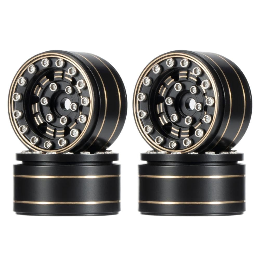 1 Inch Beadlock Wheel Rims Negative Offset Compatible With SCX24 1/24 1/18 RC Crawler AX24 K5 Blazer Enduro24