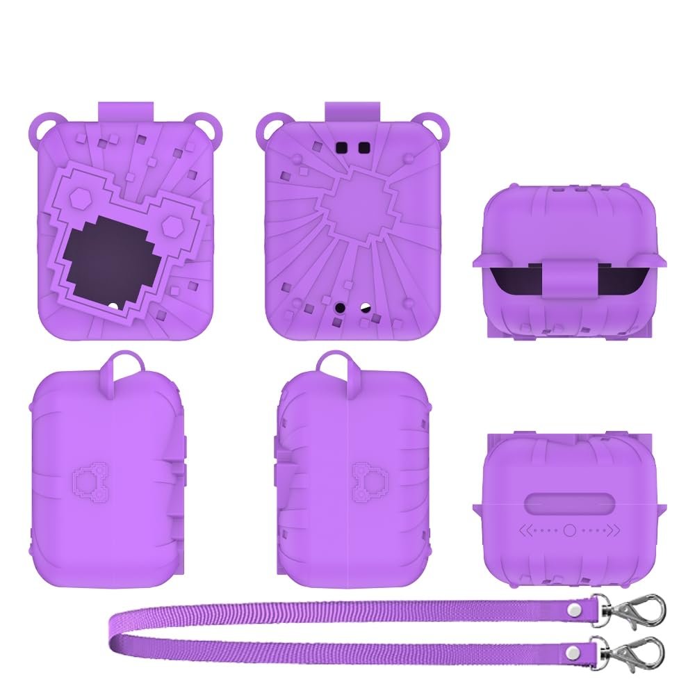 Case for Bitzee - Silicone Protective Case, Digital Pet Game Console Dustproof Scratch-Resistant Cover, Portable case Accessories (Purple)