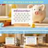 Add Savings Tracking to Any Piggy Bank Style, Piggy Bank Accessory-Money Goal Tracker,Companion for Piggy Bank-Saving Challenge Card, Piggy Bank Saving Sheet, 16 pcs with Wooden Stand-Easy Model view 2