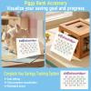 Add Savings Tracking to Any Piggy Bank Style, Piggy Bank Accessory-Money Goal Tracker,Companion for Piggy Bank-Saving Challenge Card, Piggy Bank Saving Sheet,Teaching Money Tool, 12 Pcs-Easy Mode view 3