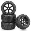 17mm Hex RC Wheels & Tires Set, daitoku 4PCS Pre-Glued 1/8 Monster Truck Wheels Off-Road Tires for Traxxas Maxx E-Revo 2.0/3.3 Summit Arrma Kraton Outcast 4-6S (Black) view 1