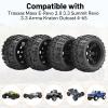 17mm Hex RC Wheels & Tires Set, daitoku 4PCS Pre-Glued 1/8 Monster Truck Wheels Off-Road Tires for Traxxas Maxx E-Revo 2.0/3.3 Summit Arrma Kraton Outcast 4-6S (Black) view 3