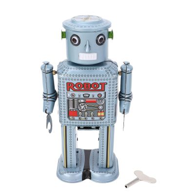 equlup Wind Up Vintage Robot, Hand Made Iron Clockwork Toy Vintage Robot Retro Wind Up Robot Toy Cafe Bar Restaurant Decorative Exquisite for Desk Office